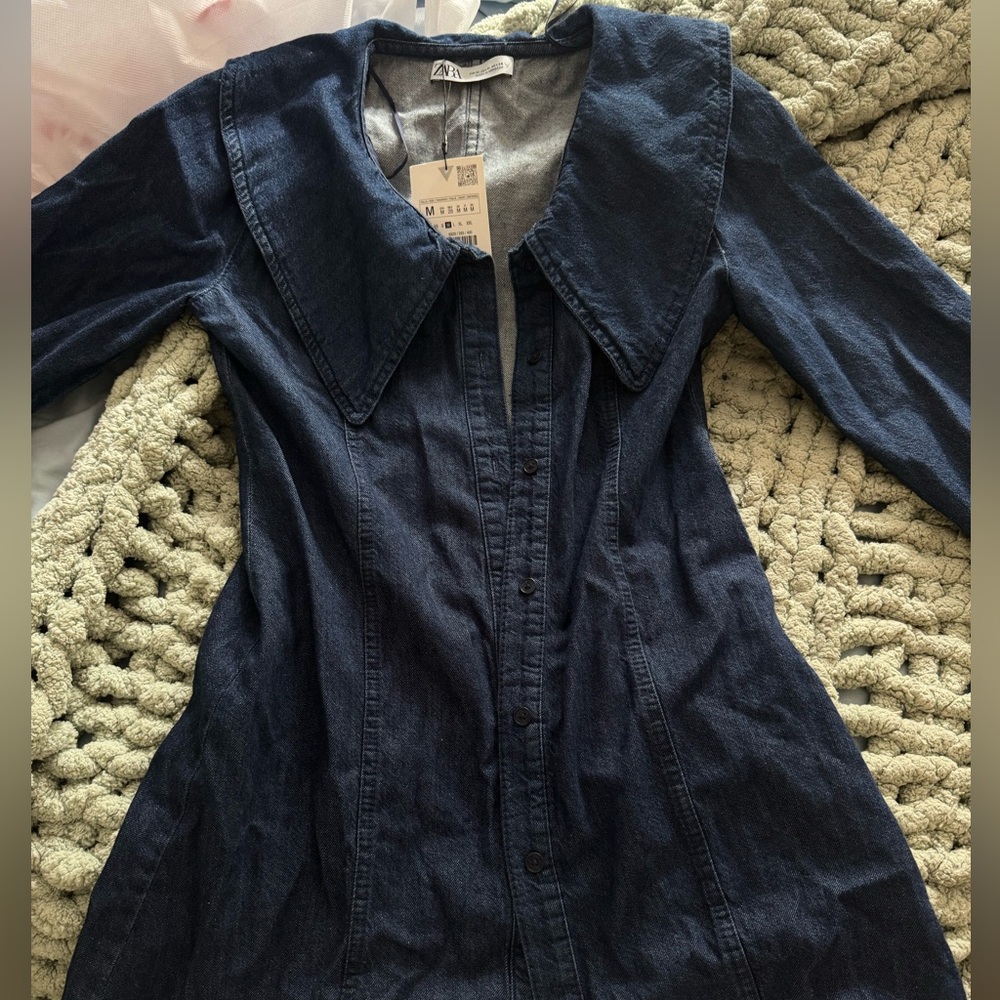 Zara Dark Blue Jean Mini Dress